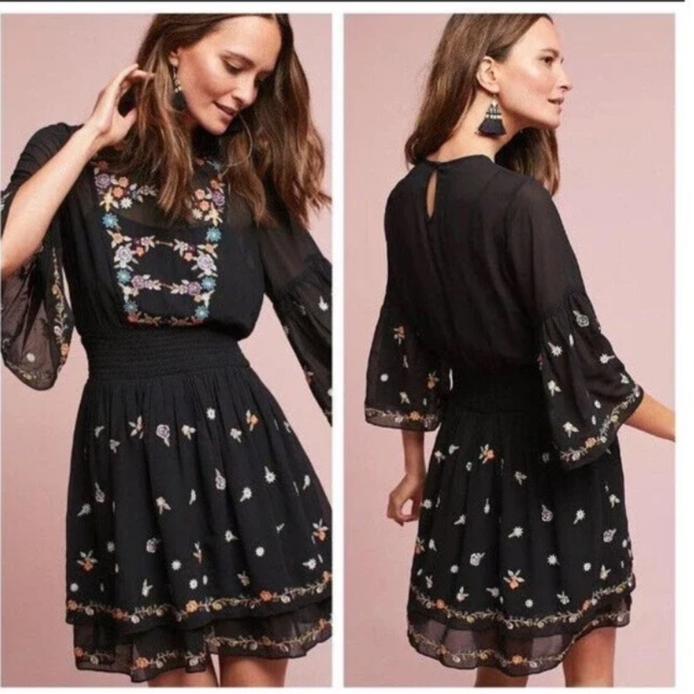 Anthropologie x MAEVE Anfisa Embroidered Tunic Dress Boho